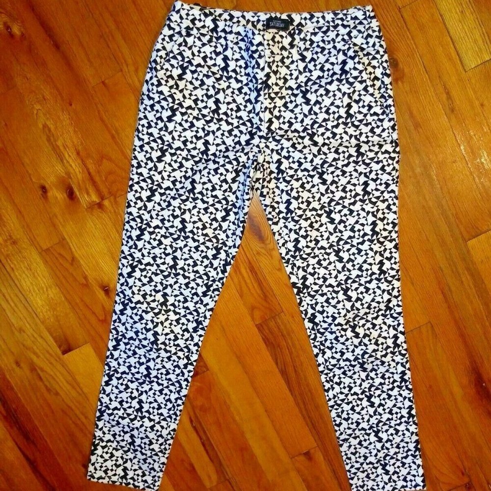 Kate Spade Pants ankle crop Geometric print Saturday Stretch 28x27